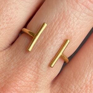Boho Double Gold Bar Ring, adjustable